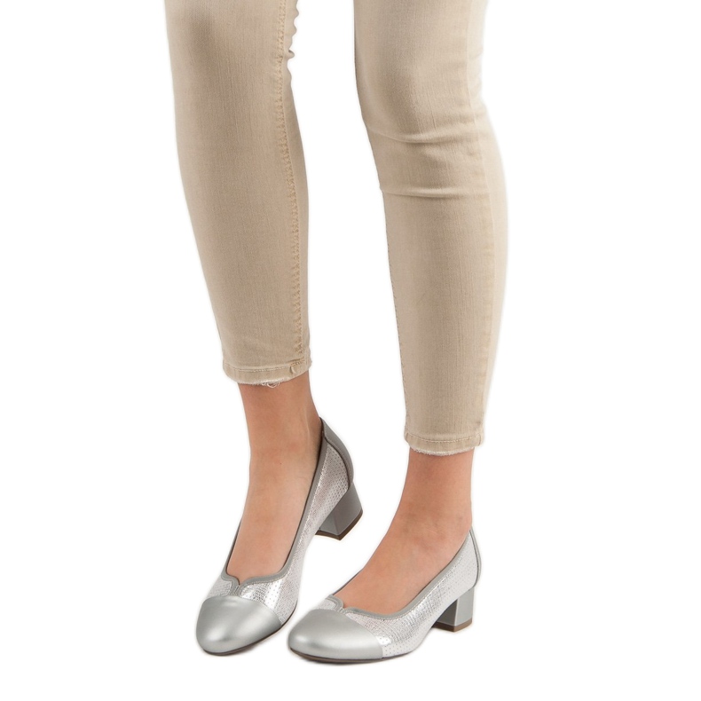 Vinceza Bombas de salto plano cinza 1