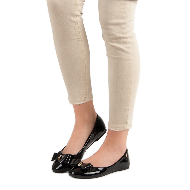 Bailarinas lacadas com arco VINCEZA preto 2