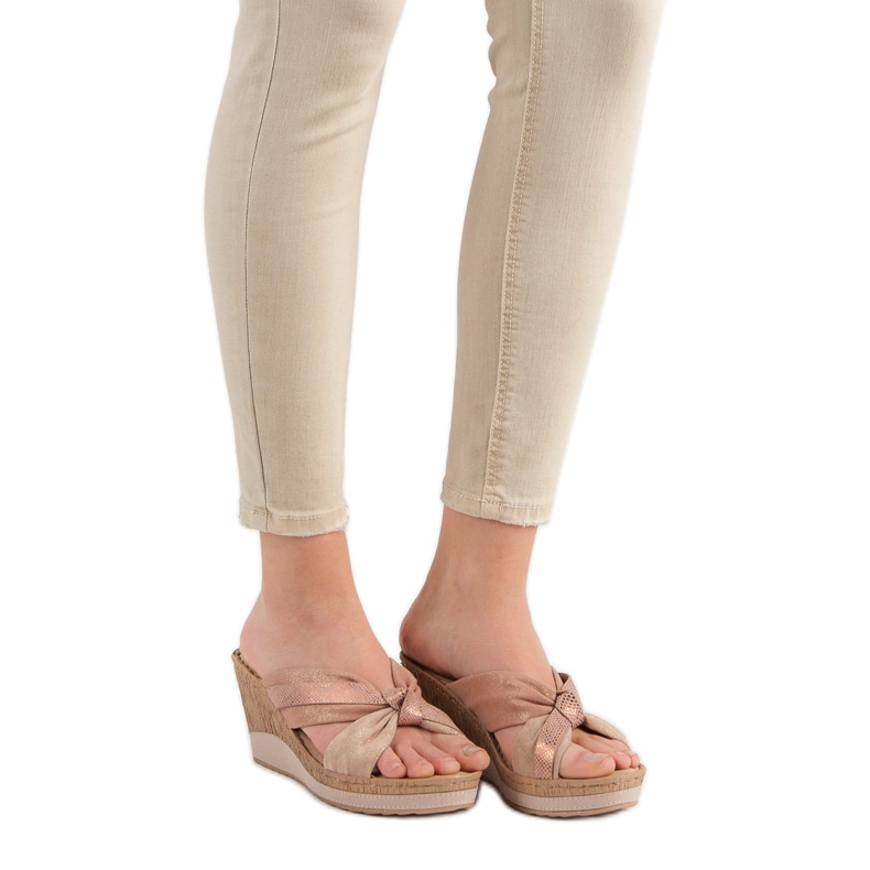 Sandálias de cunha VINCEZA rosa 2