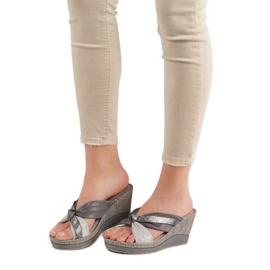 Sandálias de cunha VINCEZA cinza 1