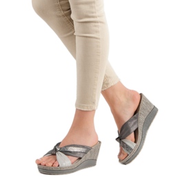 Sandálias de cunha VINCEZA cinza 2