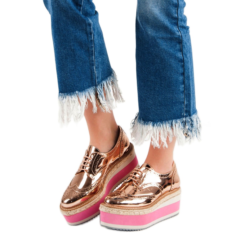 Corina Sapatos de cunha da moda amarelo 2