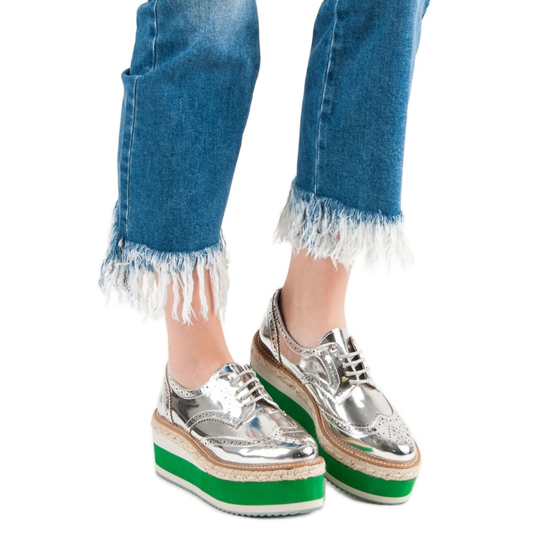 Corina Sapatos de cunha da moda cinza 1