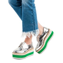 Corina Sapatos de cunha da moda cinza 2