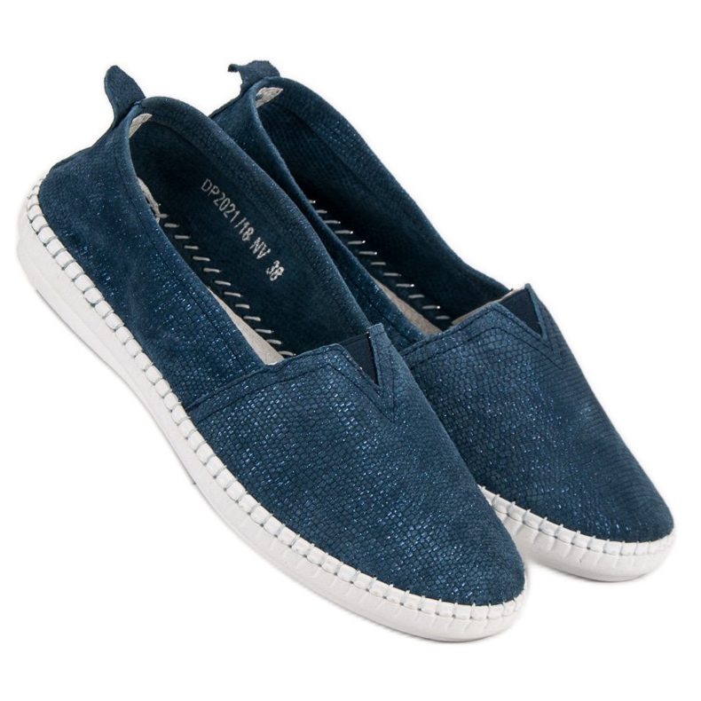 Filippo Slipons de couro azul 2