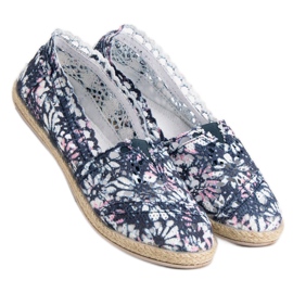 Sweet Shoes Slipons de renda azul 2