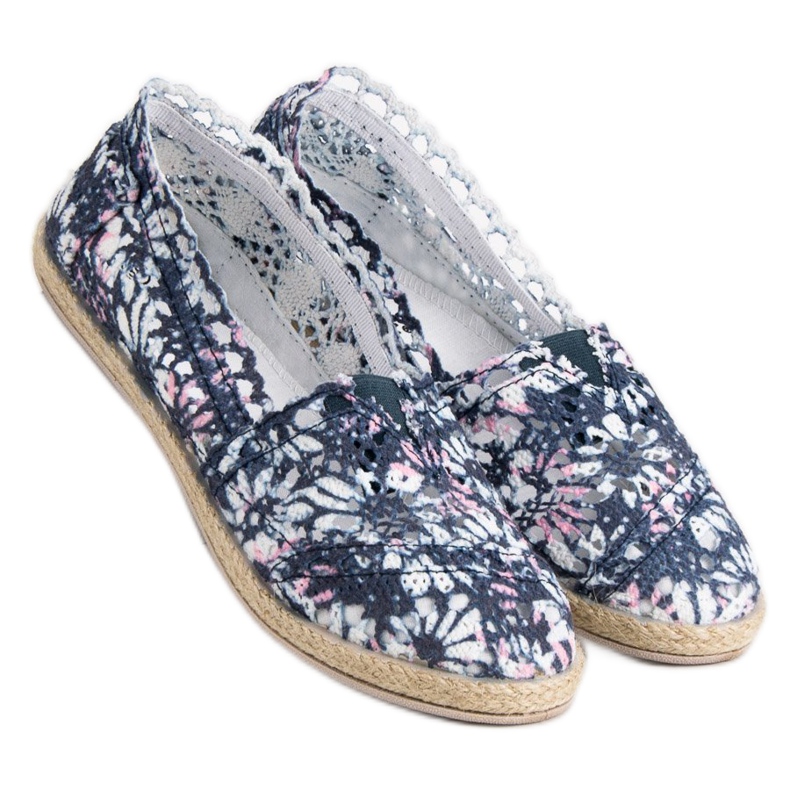 Sweet Shoes Slipons de renda azul 2