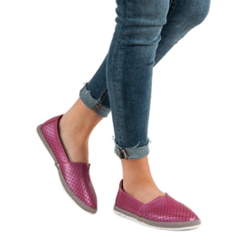 Sapatilhas de couro deslizam em VINCEZA roxo 1