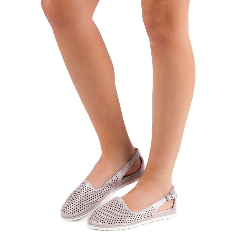 Bailarinas de couro VINCEZA rosa 1