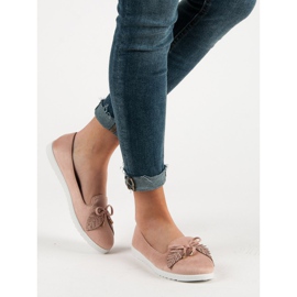 Comer Bailarinas de camurça em pó rosa 1