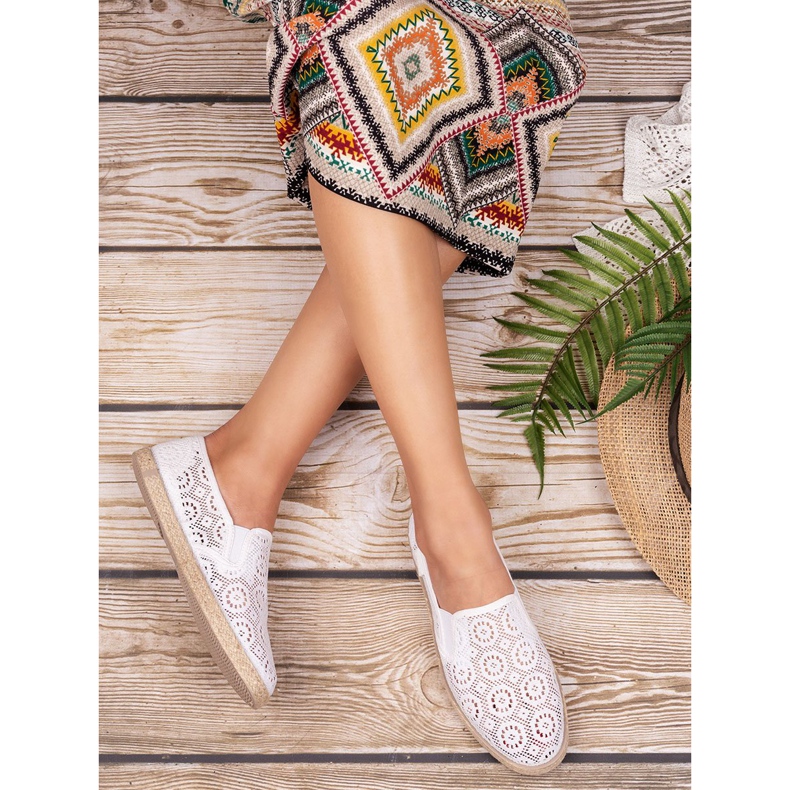 Mckeylor Slipons de renda branca branco 1