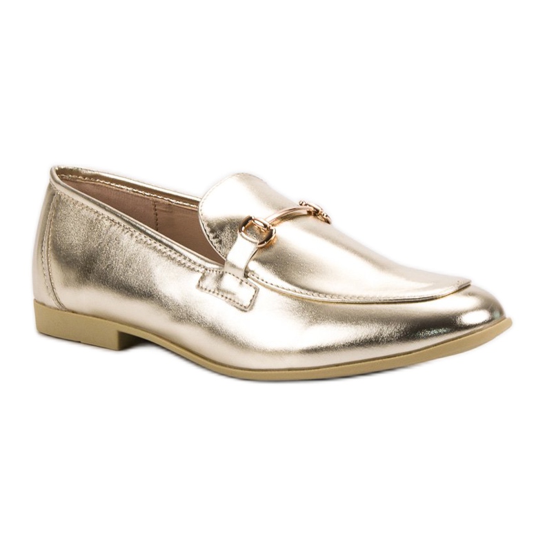 Mocassins VICES lacados dourado 1