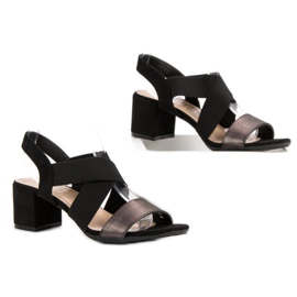 Filippo Sandálias Com Brilho Vinceza preto 2 Filippo Sandálias Com Brilho Vinceza preto 2