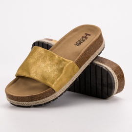 Kylie Chinelos de mostarda brilhante amarelo 2