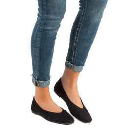 Seastar Bailarinas de camurça negra preto 2