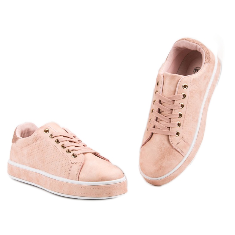 Calçados esportivos de amarrar rosa 1