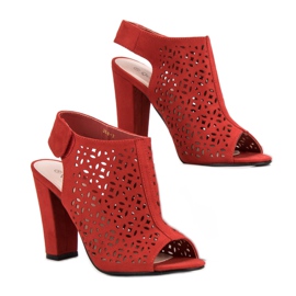 Queen Vivi Sandálias Openwork com parte superior vermelho 2