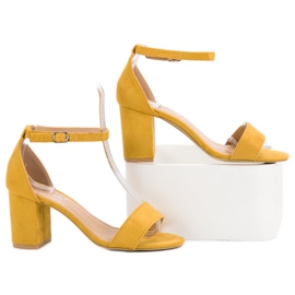 Super Mode Sandálias Elegantes de Camurça amarelo 1