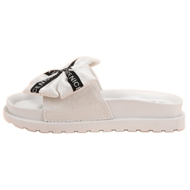 Seastar Chinelos de camurça feminino branco 1