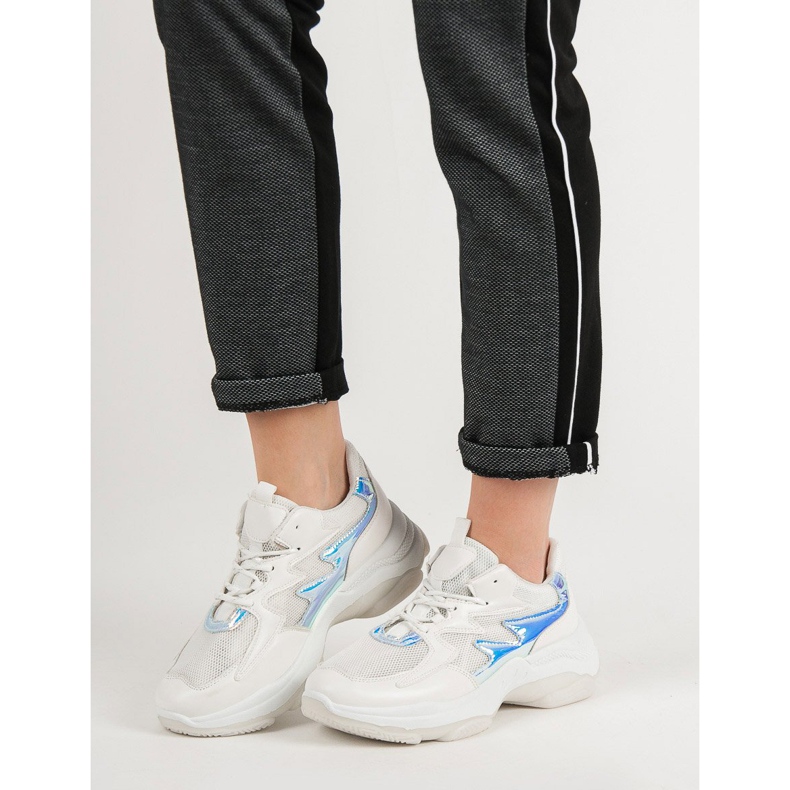 Kayla Tênis branco com efeito holo 1