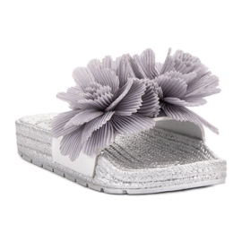 Seastar Chinelos cinza com flores 1