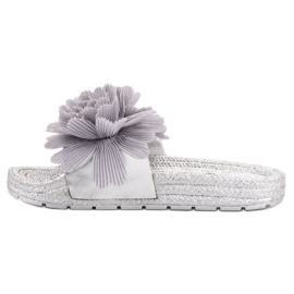 Seastar Chinelos cinza com flores 2