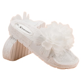Seastar Chinelos brancos com flores 1