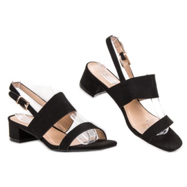 Small Swan Sandálias de salto alto confortáveis preto 2