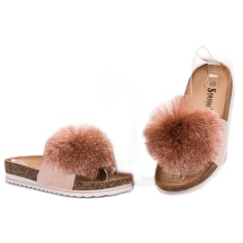 Seastar Chinelos com pompom rosa 1