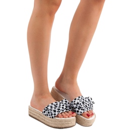 Seastar Chinelos pontilhados branco preto 1