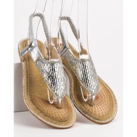 Encor Sandálias Japonesas Prateadas cinza 1