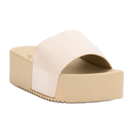 Anesia Paris Chinelos de camurça na plataforma marrom 1