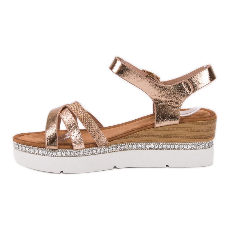 Seastar Sandálias elegantes com zircônia cúbica amarelo 1