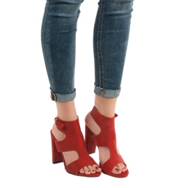 Ideal Shoes Sandálias sexy de salto alto vermelho 1