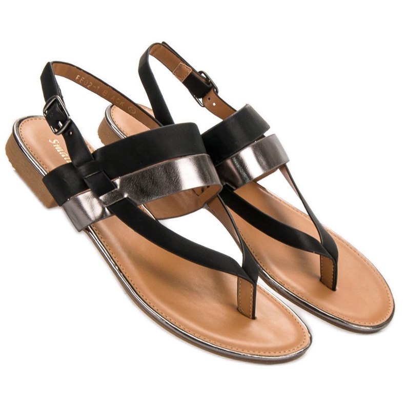 Small Swan Sandálias japonesas preto 2