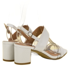 Ideal Shoes Sandálias femininas elegantes branco 5