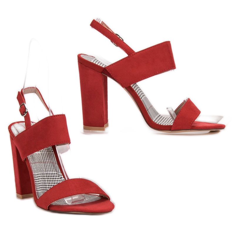 SHELOVET Sandálias vermelhas em um bar vermelho 2