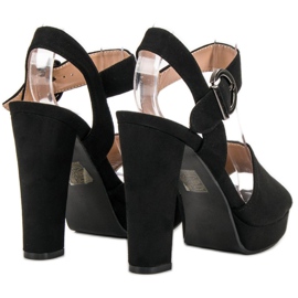 SHELOVET Sandálias Pretas na Plataforma preto 2