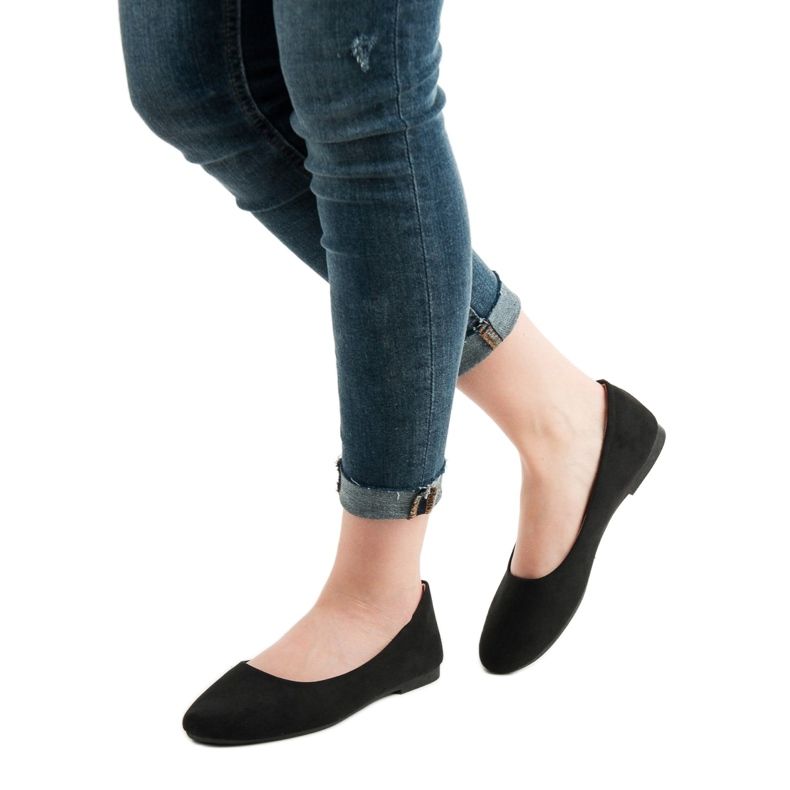 Evento Bailarinas de camurça negra preto 2