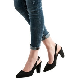 Goodin Bombas com calcanhar aberto preto 1