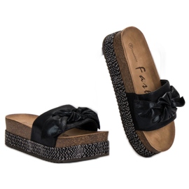 Goodin Chinelos com laço preto 2