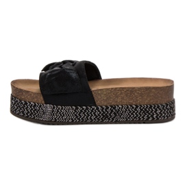 Goodin Chinelos com laço preto 1 Goodin Chinelos com laço preto 1