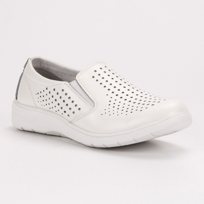 Kylie Sapatos de couro branco 1