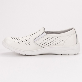 Kylie Sapatos de couro branco 2