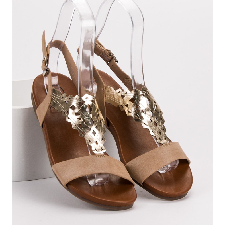 Kylie Sandálias rasteiras elegantes bege 2