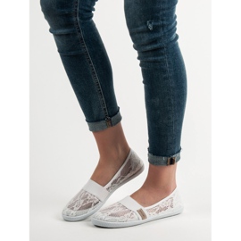 SHELOVET Bailarinas de renda branco 1 SHELOVET Bailarinas de renda branco 1