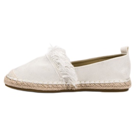 Lily Shoes Alpercatas com franjas branco 1