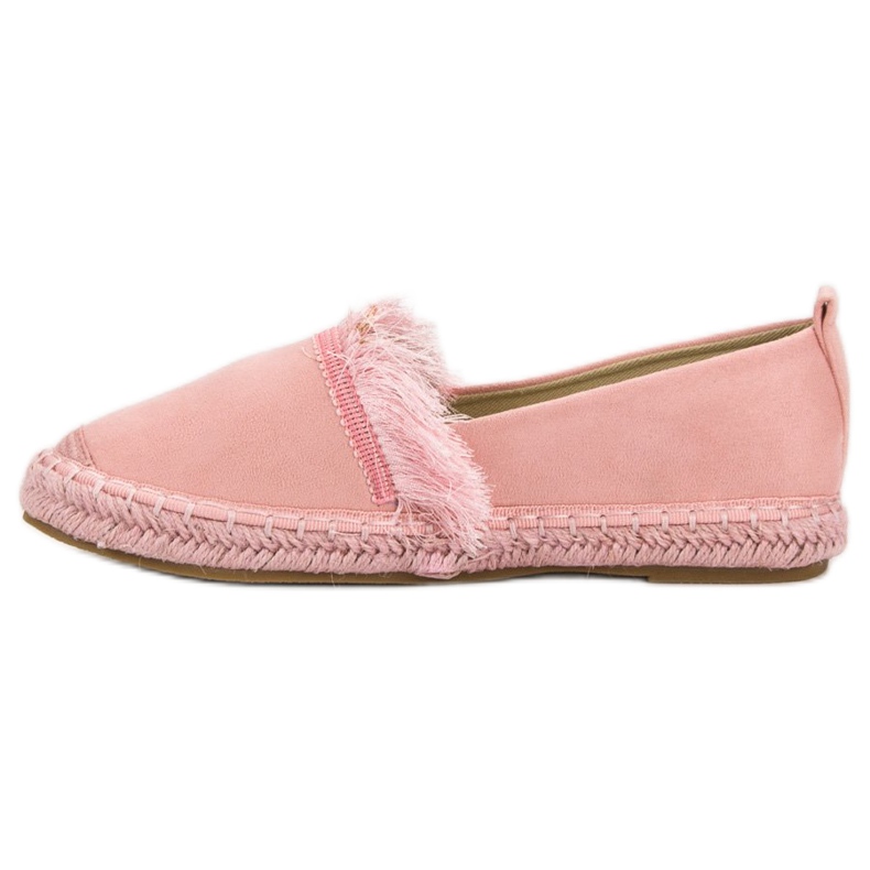 Lily Shoes Alpercatas com franjas rosa 2