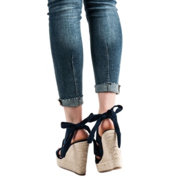 Cm Paris Sandálias Azul Marinho em Cunha azul-marinho 1