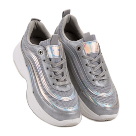 SHELOVET Tênis na plataforma cinza 1